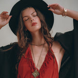 Black Poncho Robe • Boho Cape for Women • Handmade Bohemian Poncho - AYA SW IDR