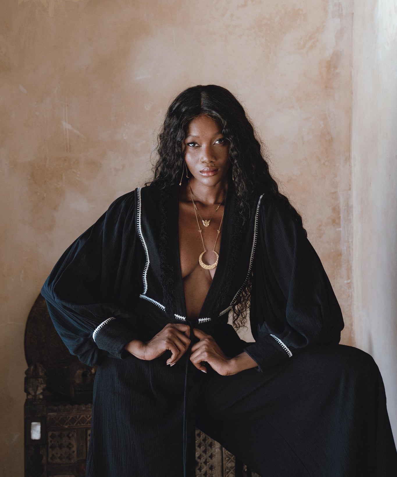 Black Puff Sleeves Top • Bohemian Adjustable Blouse • Boho Tassels Crop Top - AYA SW IDR