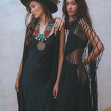 Black Summer Cover Up • One Shoulder Tropical Cover Up Gown • Bikini Cover up Women - AYA SW IDR