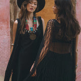 Black Summer Cover Up • One Shoulder Tropical Cover Up Gown • Bikini Cover up Women - AYA SW IDR