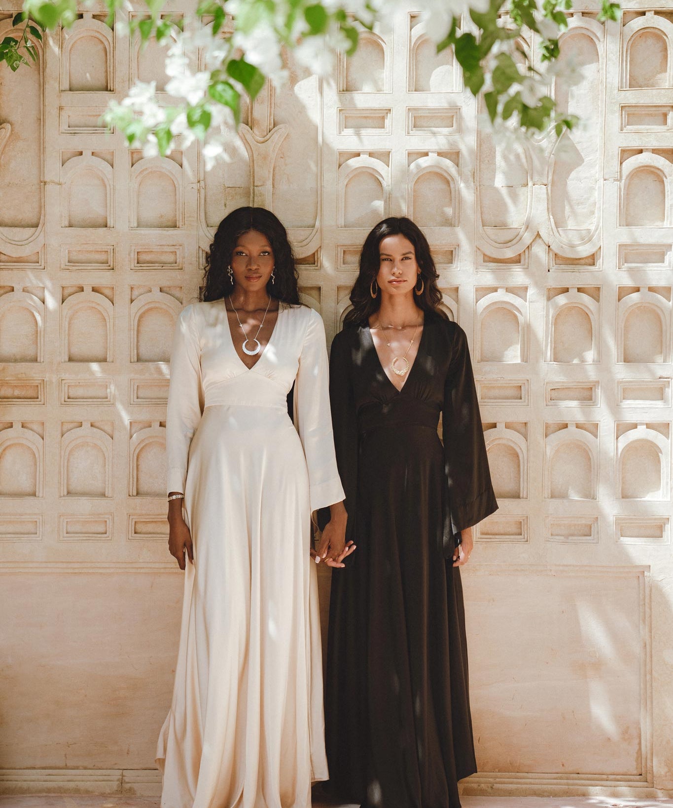 Black Sundari Goddess Silk Gown • Bridesmaid Wedding Dress • Bohemian Silk Maxi Dress - AYA SW IDR