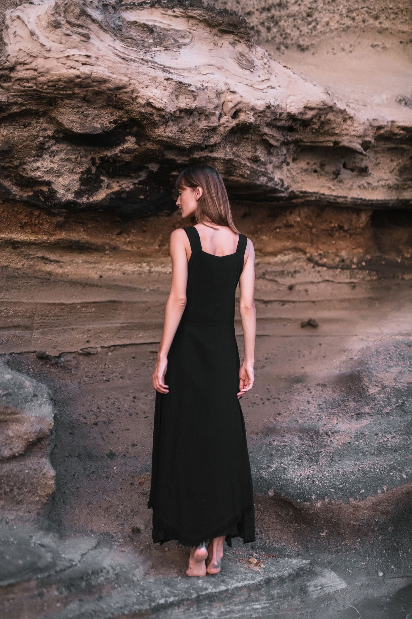 Black Tribal Boho Bohemian Cotton Dress aka "Tribal Soul Dress" - AYA SW IDR