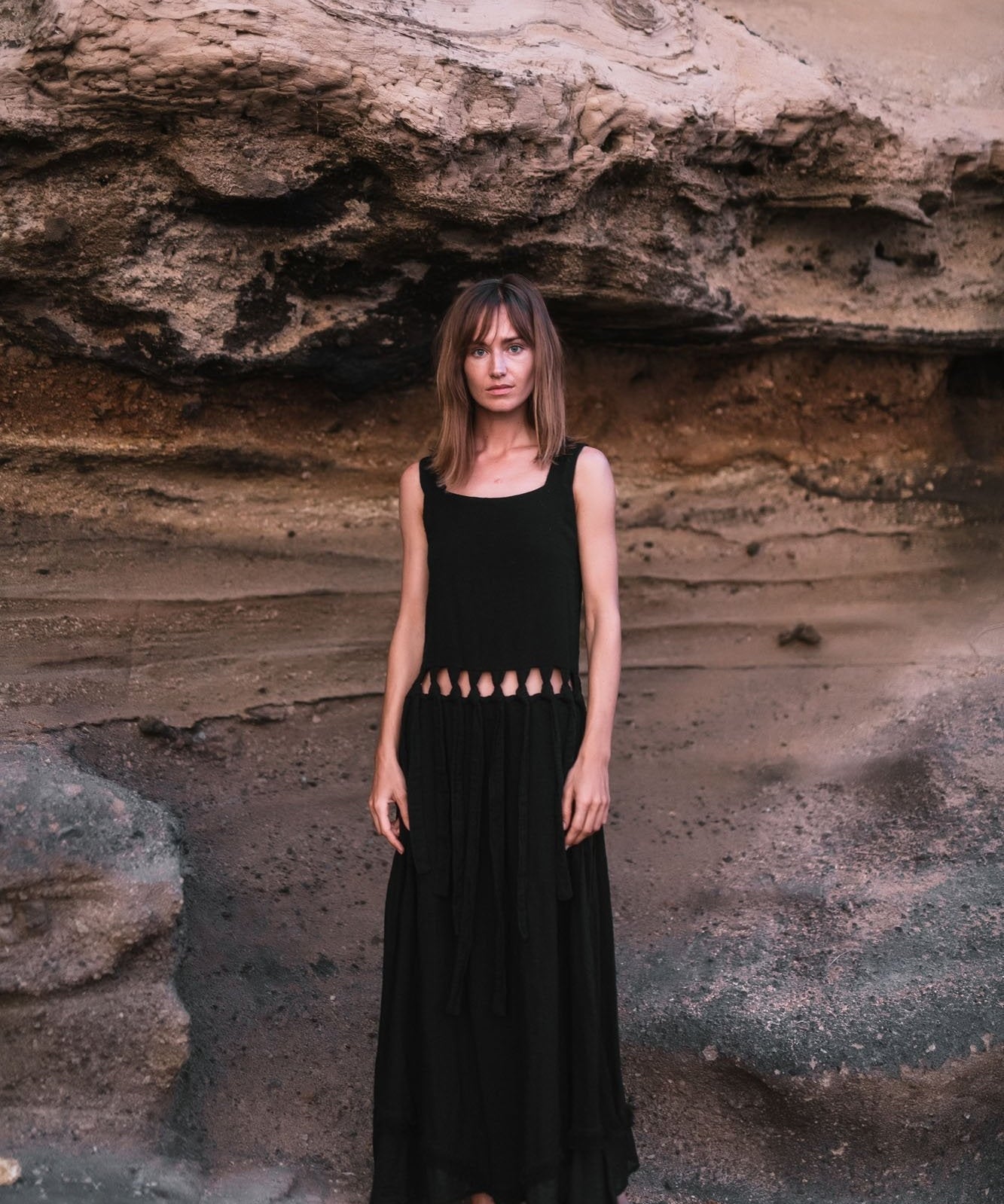 Black Tribal Boho Bohemian Cotton Dress aka "Tribal Soul Dress" - AYA SW IDR