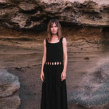Black Tribal Boho Bohemian Cotton Dress aka "Tribal Soul Dress" - AYA SW IDR