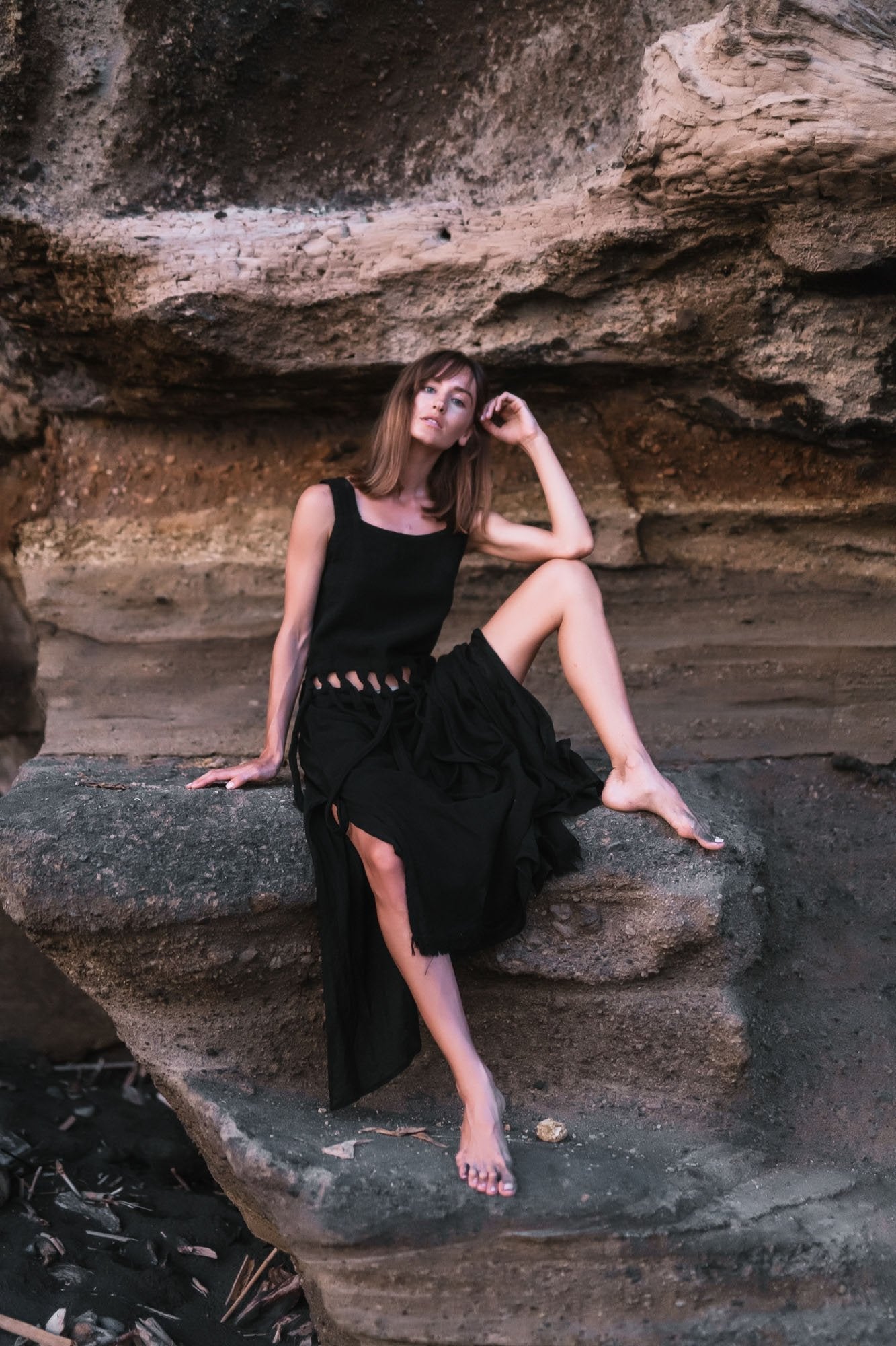 Black Tribal Boho Bohemian Cotton Dress aka "Tribal Soul Dress" - AYA SW IDR