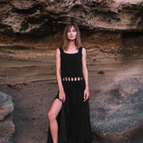 Black Tribal Boho Bohemian Cotton Dress aka "Tribal Soul Dress" - AYA SW IDR