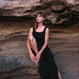 Black Tribal Boho Bohemian Cotton Dress aka "Tribal Soul Dress" - AYA SW IDR
