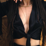 Black Venus Peace Silk Blouse • Elegant Goddess Sleeves Crop Top • Adjustable Wrap Top - AYA SW IDR