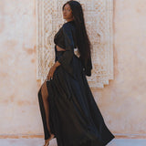 Black Venus Peace Silk Skirt • Boho Elegant Skirt • Adjustable Skirt • Silk Summer Skirt - AYA SW IDR