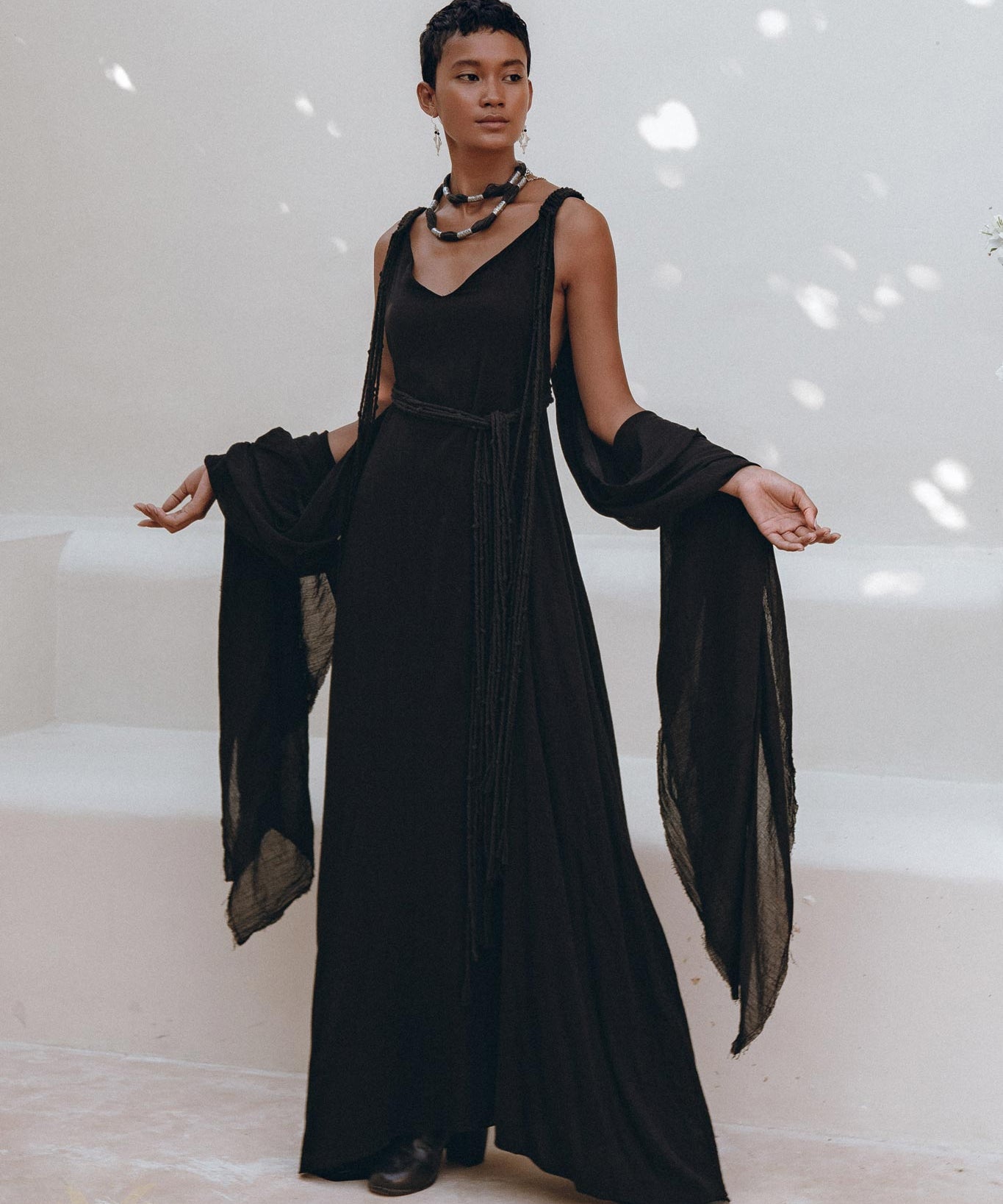 Black Wedding Dress • Boho Multiway Maxi Black Bridesmaid Dress - AYA SW IDR