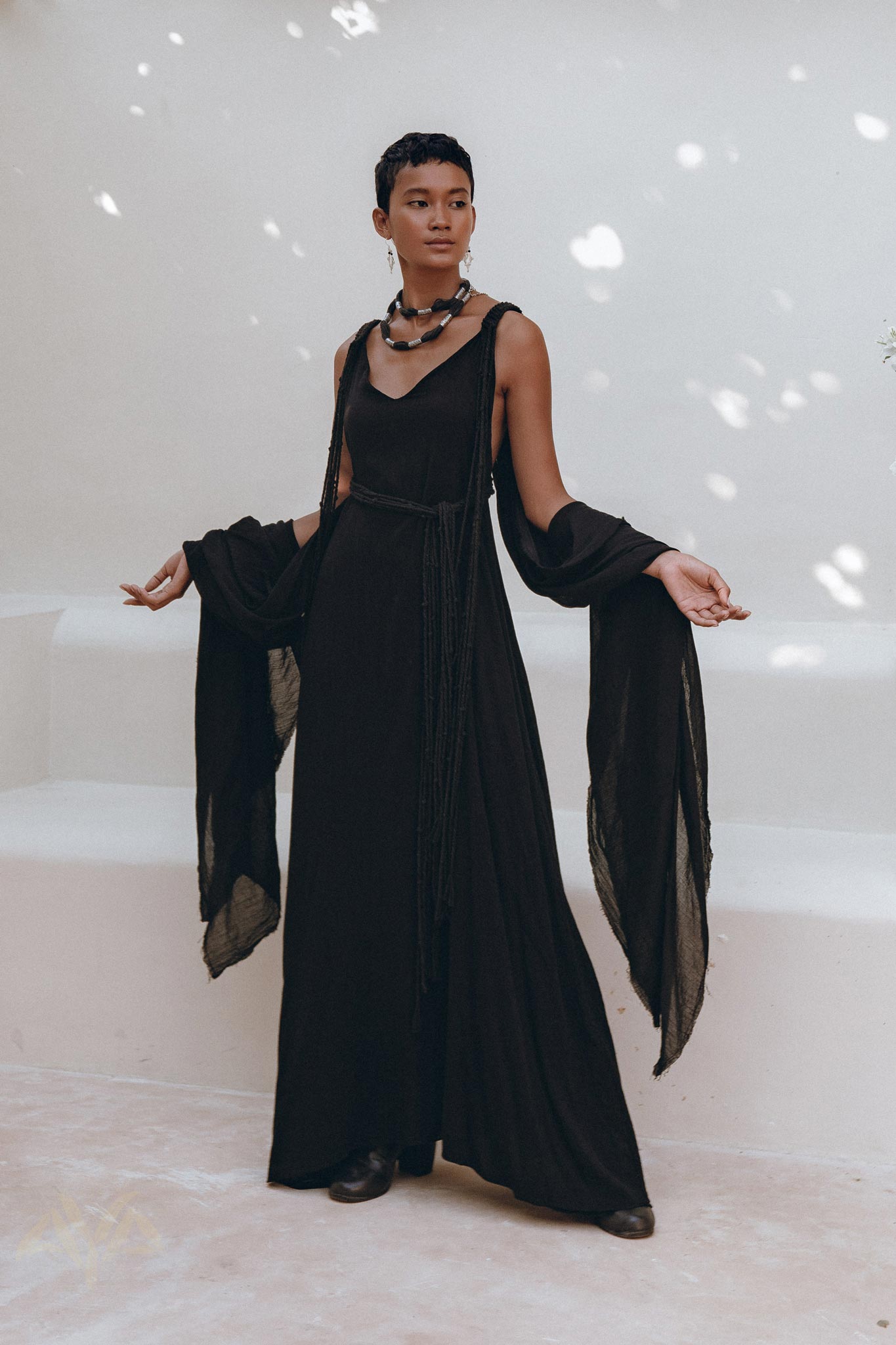 Black Wedding Dress • Boho Multiway Maxi Black Bridesmaid Dress - AYA SW IDR