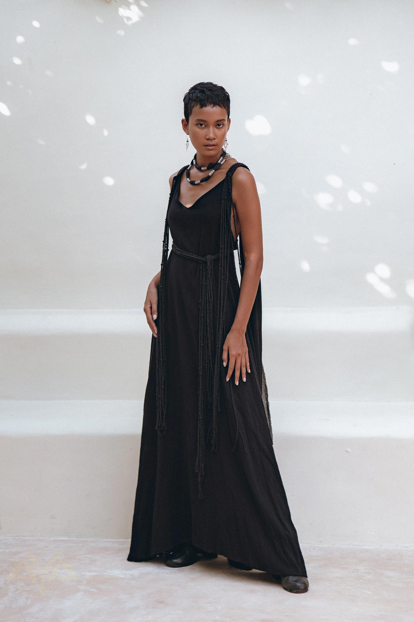 Black Wedding Dress • Boho Multiway Maxi Black Bridesmaid Dress - AYA SW IDR