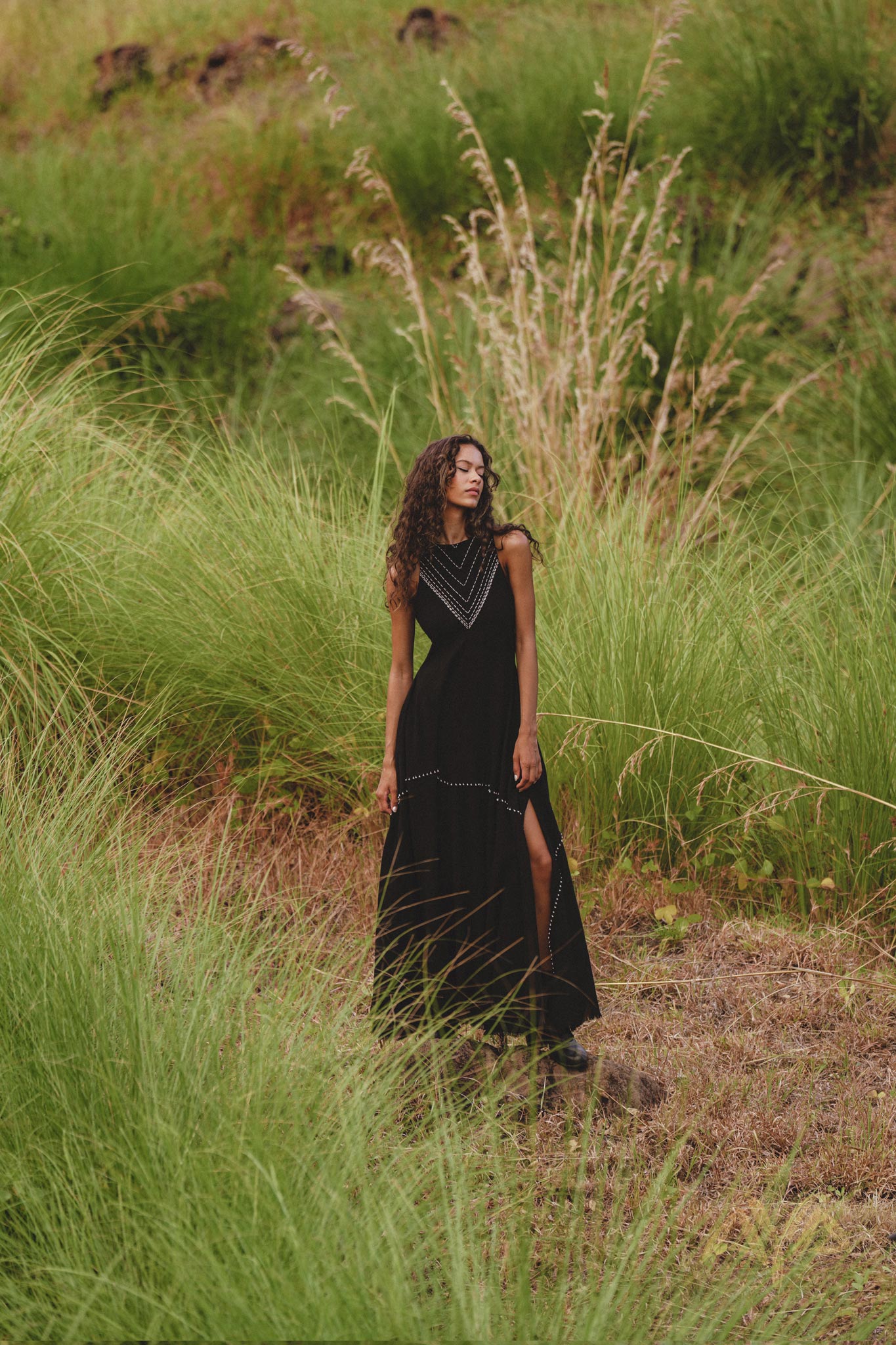 Charm the Crowd in this Black Goddess Dress, Featuring Stunning Hand Embroidery and a Flawless Fit - Perfect for Special Occasions!