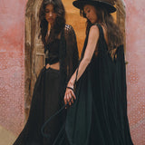 Look beautiful in a black goddess dress with a ring from Aya Sacred Wear 