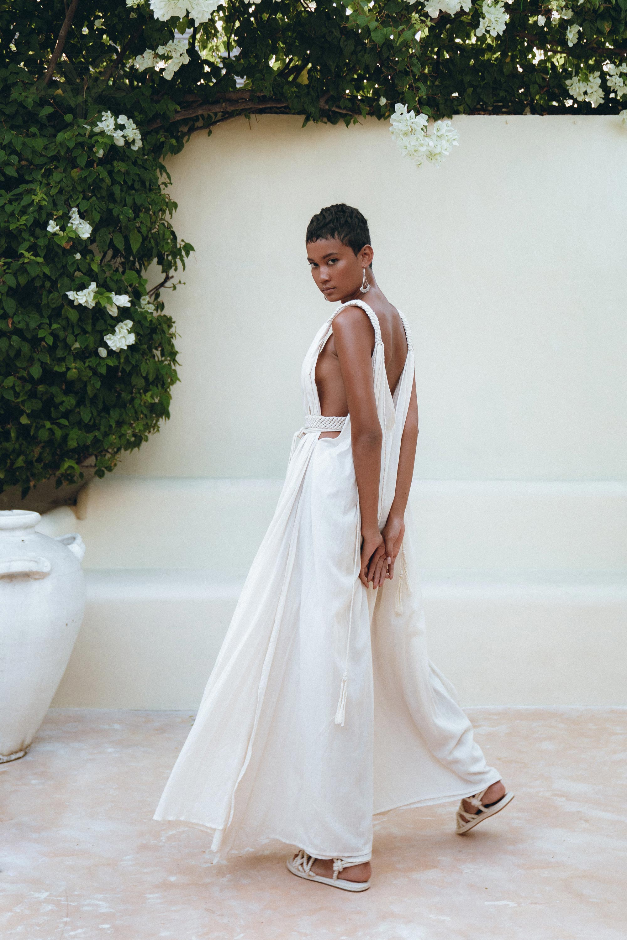 Boho Beach Macrame Wedding Dress • Off - White Multiway Bohemian Dress - AYA SW IDR
