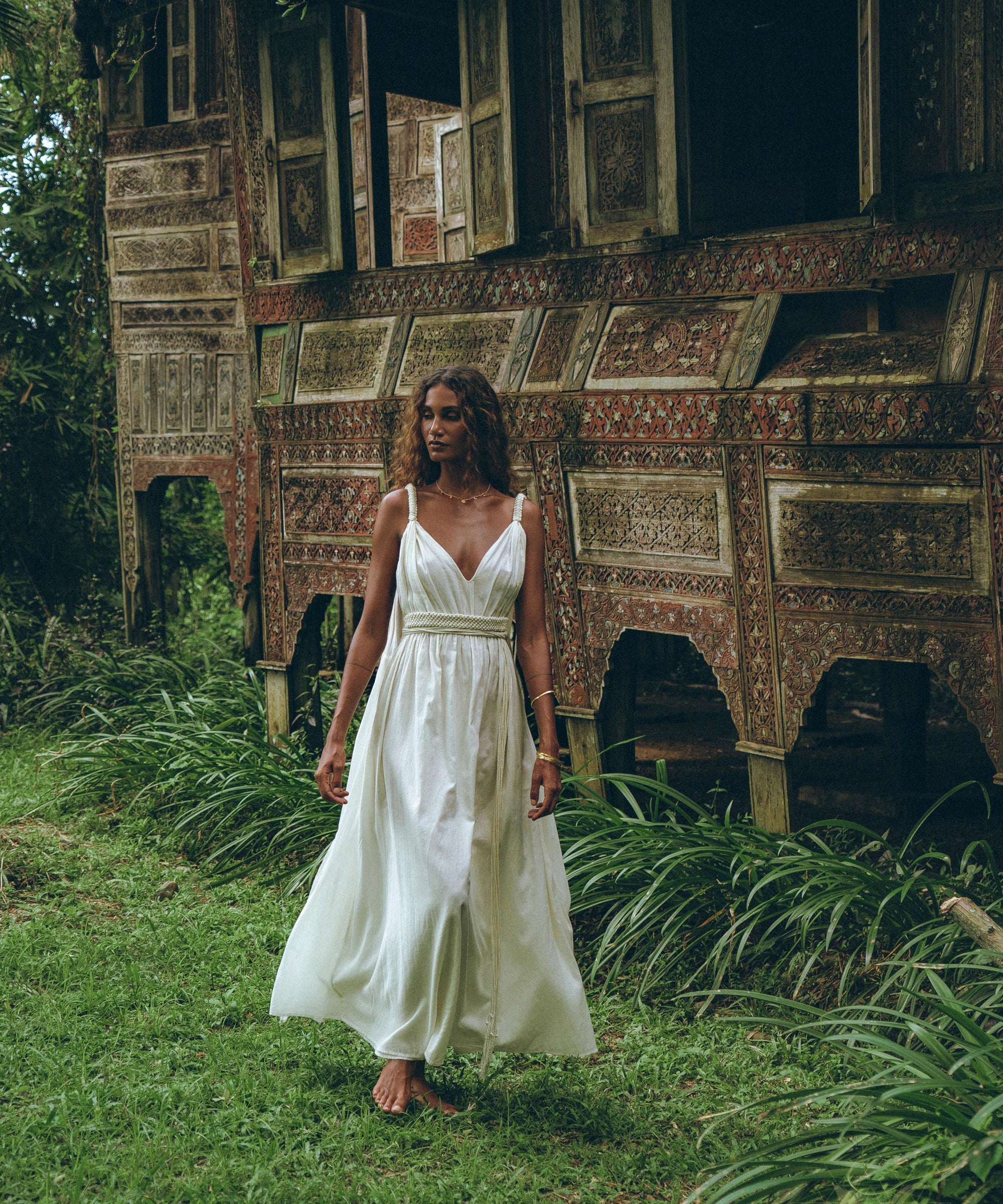 Boho Beach Macrame Wedding Dress • Off - White Multiway Bohemian Dress - AYA SW IDR