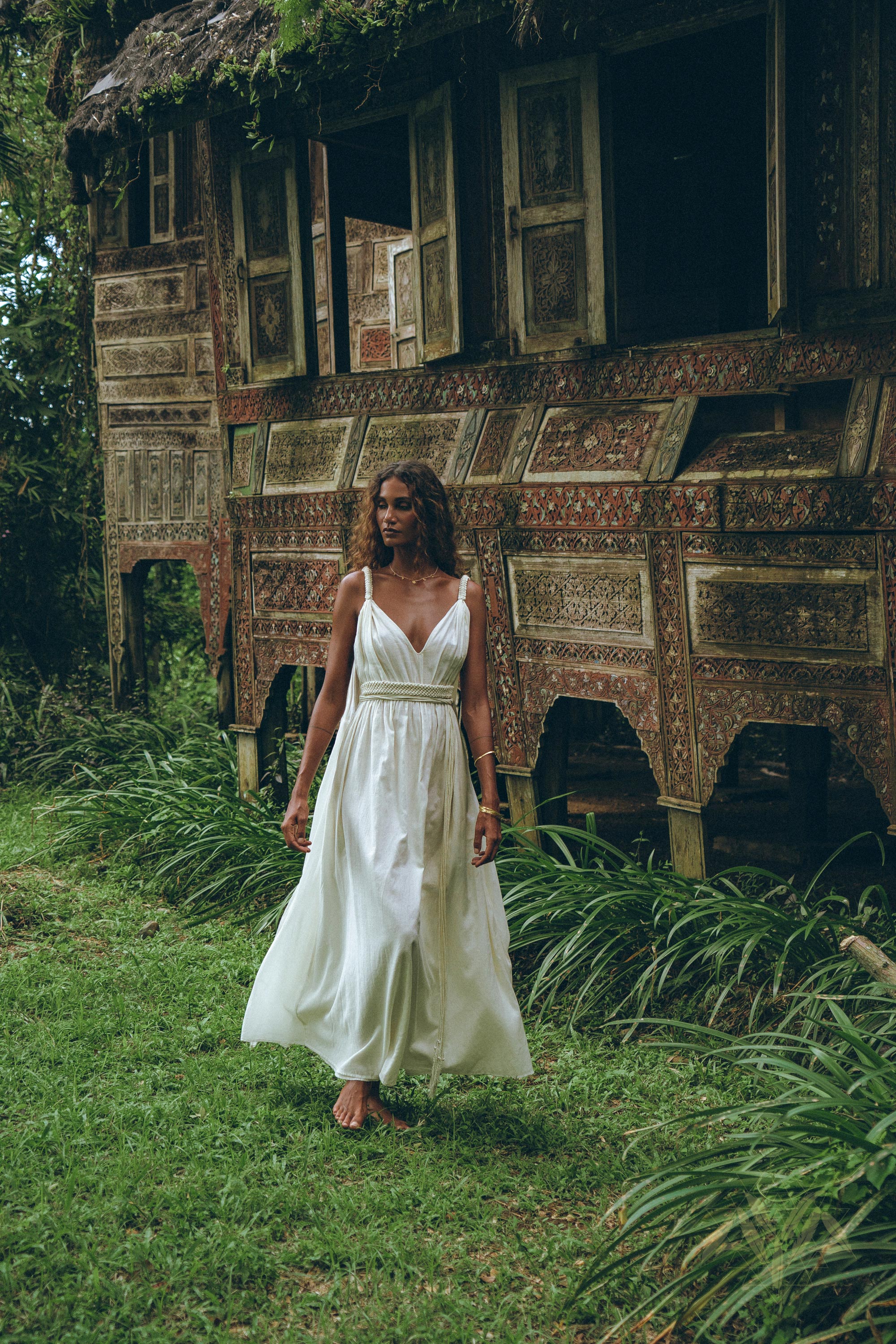 Boho Beach Macrame Wedding Dress • Off - White Multiway Bohemian Dress - AYA SW IDR