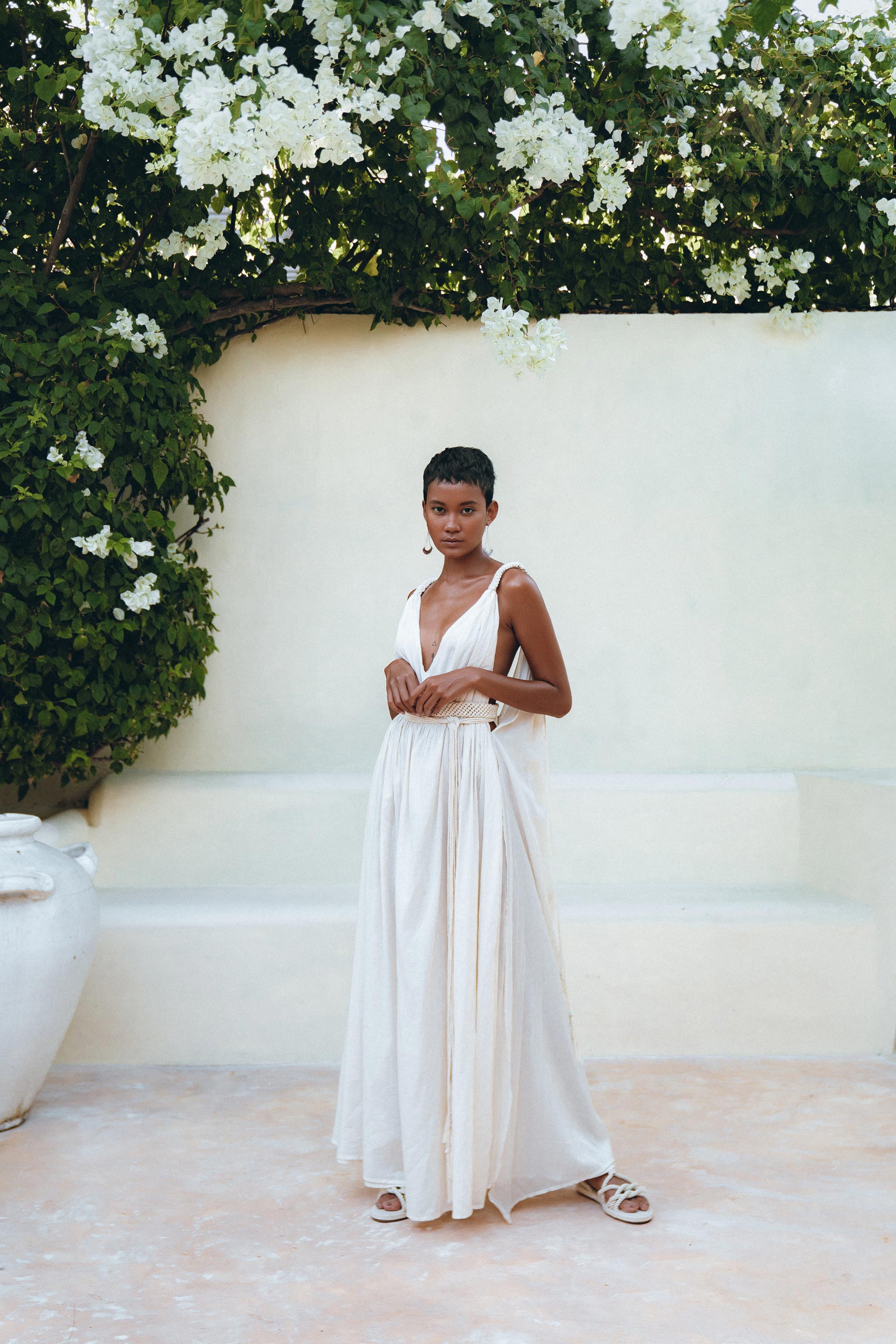 Boho Beach Macrame Wedding Dress • Off - White Multiway Bohemian Dress - AYA SW IDR