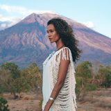 Boho Beach Wedding Dress • Bohemian Wedding Dress Hand Loomed with Tassels - AYA SW IDR