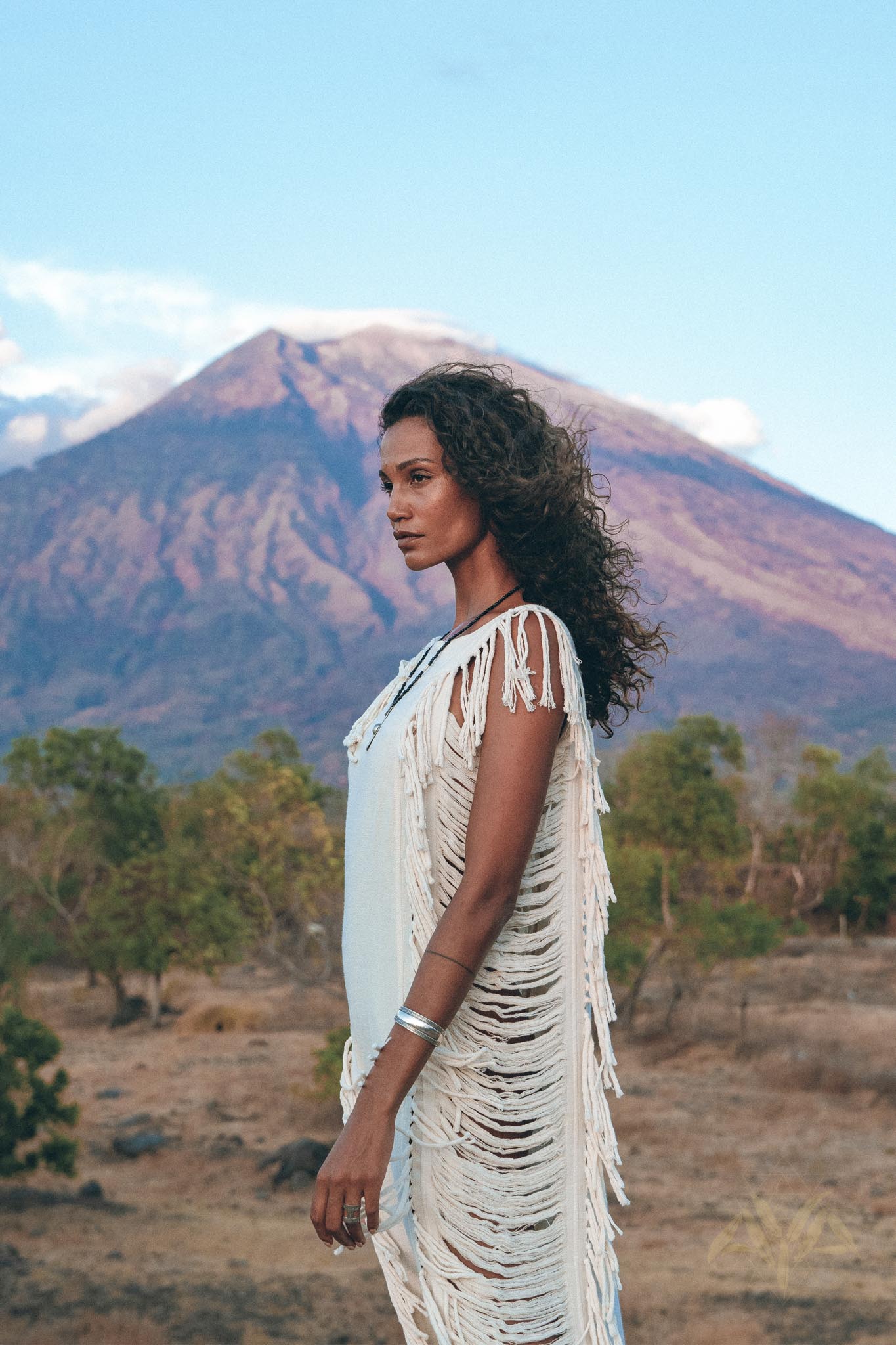 Boho Beach Wedding Dress • Bohemian Wedding Dress Hand Loomed with Tassels - AYA SW IDR