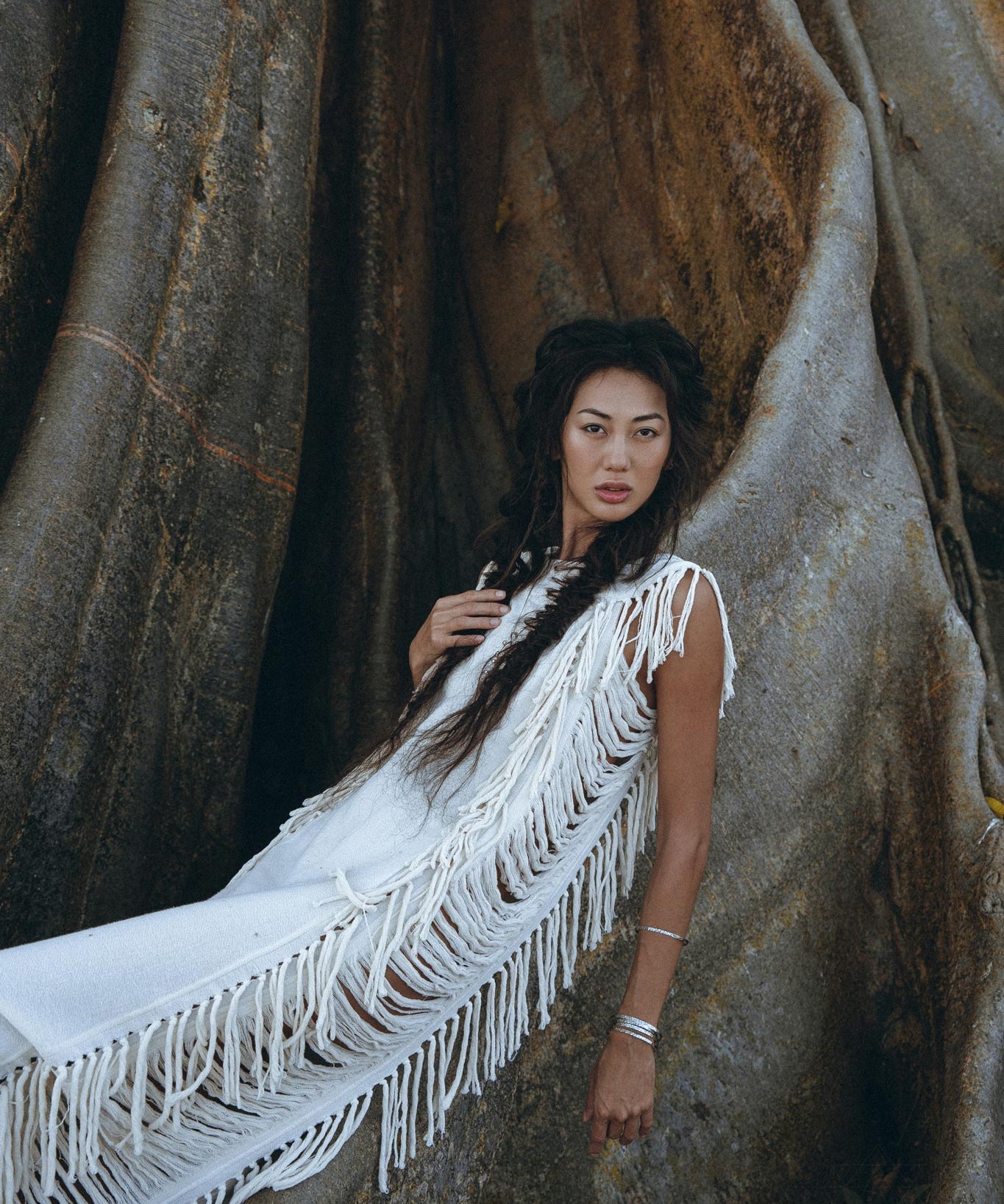Boho Beach Wedding Dress • Bohemian Wedding Dress Hand Loomed with Tassels - AYA SW IDR