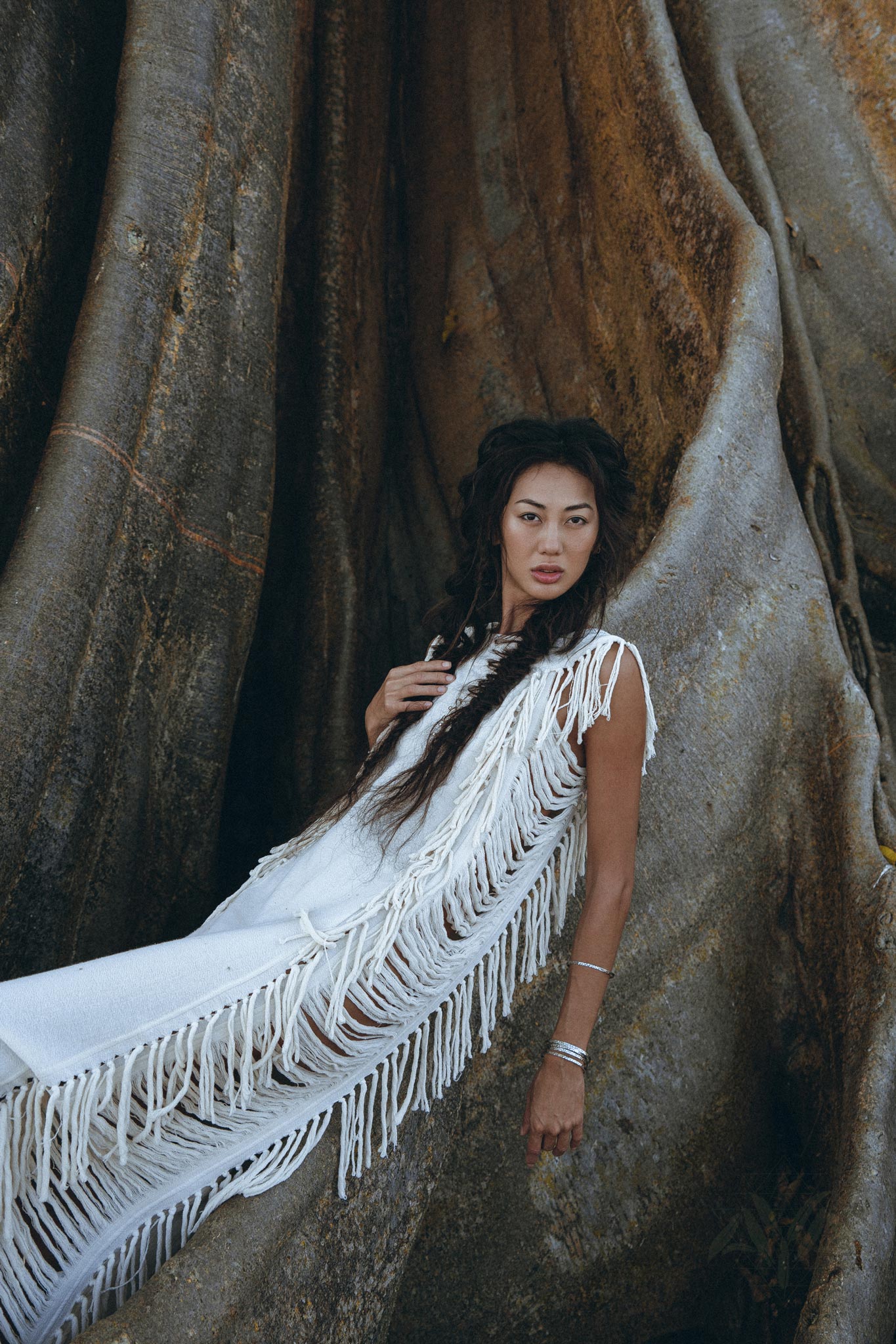 Boho Beach Wedding Dress • Bohemian Wedding Dress Hand Loomed with Tassels - AYA SW IDR