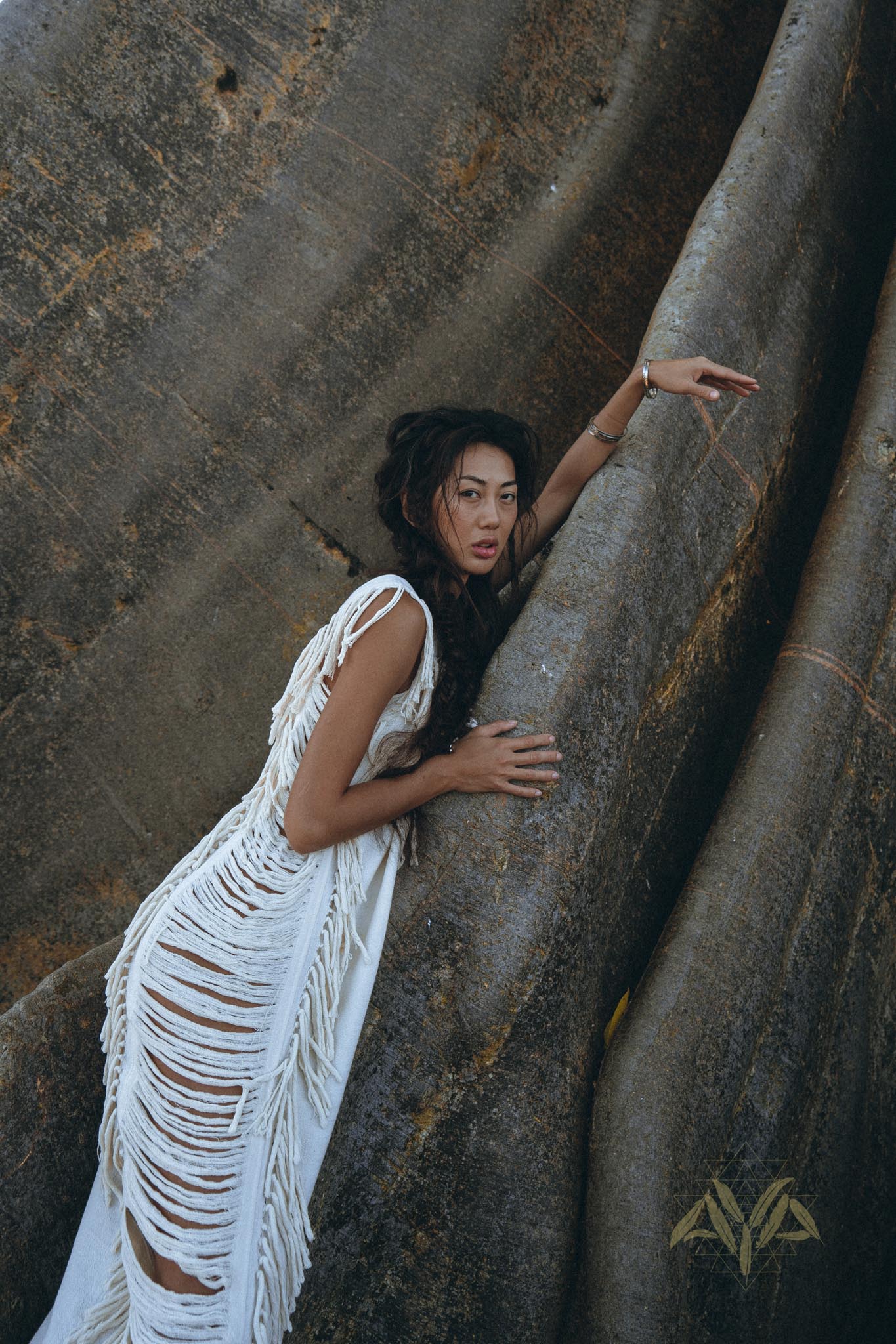 Boho Beach Wedding Dress • Bohemian Wedding Dress Hand Loomed with Tassels - AYA SW IDR