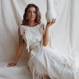 Boho Beach Wedding Dress • Bohemian Wedding Dress Hand Loomed with Tassels - AYA SW IDR