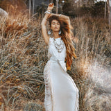 Boho Beach Wedding Dress • Bohemian Wedding Dress Hand Loomed with Tassels - AYA SW IDR