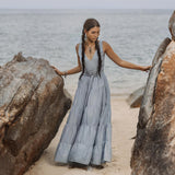Boho Bridesmaid Dress • A Line Dress • Sky Blue Maxi Adjustable Dress - AYA SW IDR