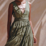 Boho Bridesmaid Dress • Bohemian Dress • Sage Green Adjustable Dress - AYA SW IDR