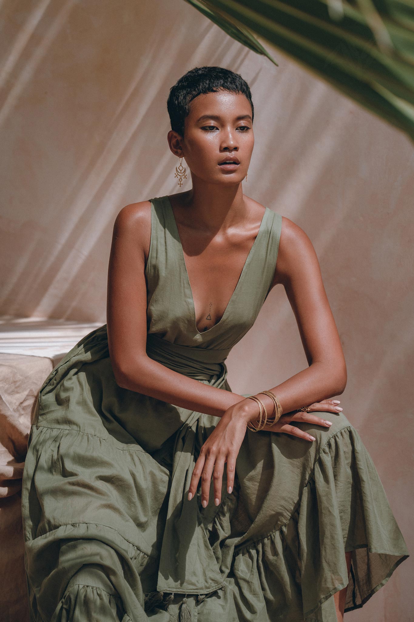 Boho Bridesmaid Dress • Bohemian Dress • Sage Green Adjustable Dress - AYA SW IDR