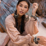Boho Dress for Women • Dusty Pink Bohemian Prom Dress • Light Summer Dress - AYA SW IDR