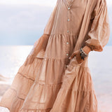 Boho Dress for Women • Dusty Pink Bohemian Prom Dress • Light Summer Dress - AYA SW IDR