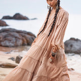 Boho Dress for Women • Dusty Pink Bohemian Prom Dress • Light Summer Dress - AYA SW IDR