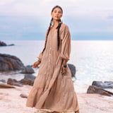 Boho Dress for Women • Dusty Pink Bohemian Prom Dress • Light Summer Dress - AYA SW IDR