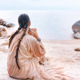 Boho Dress for Women • Dusty Pink Bohemian Prom Dress • Light Summer Dress - AYA SW IDR
