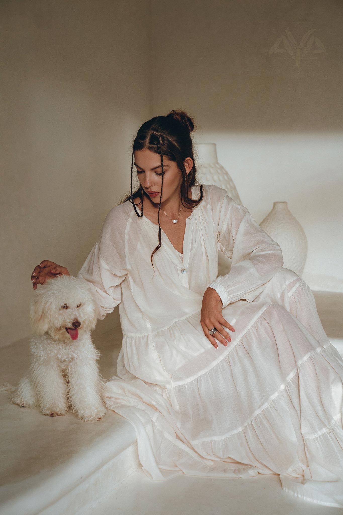 Boho Dress for Women • Off White Bohemian Prom Dress • Light Summer Dress - AYA SW IDR