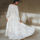 Boho Dress for Women • Off White Bohemian Prom Dress • Light Summer Dress - AYA SW IDR