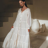 Boho Dress for Women • Off White Bohemian Prom Dress • Light Summer Dress - AYA SW IDR