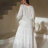 Boho Dress for Women • Off White Bohemian Prom Dress • Light Summer Dress - AYA SW IDR