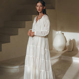 Boho Dress for Women • Off White Bohemian Prom Dress • Light Summer Dress - AYA SW IDR