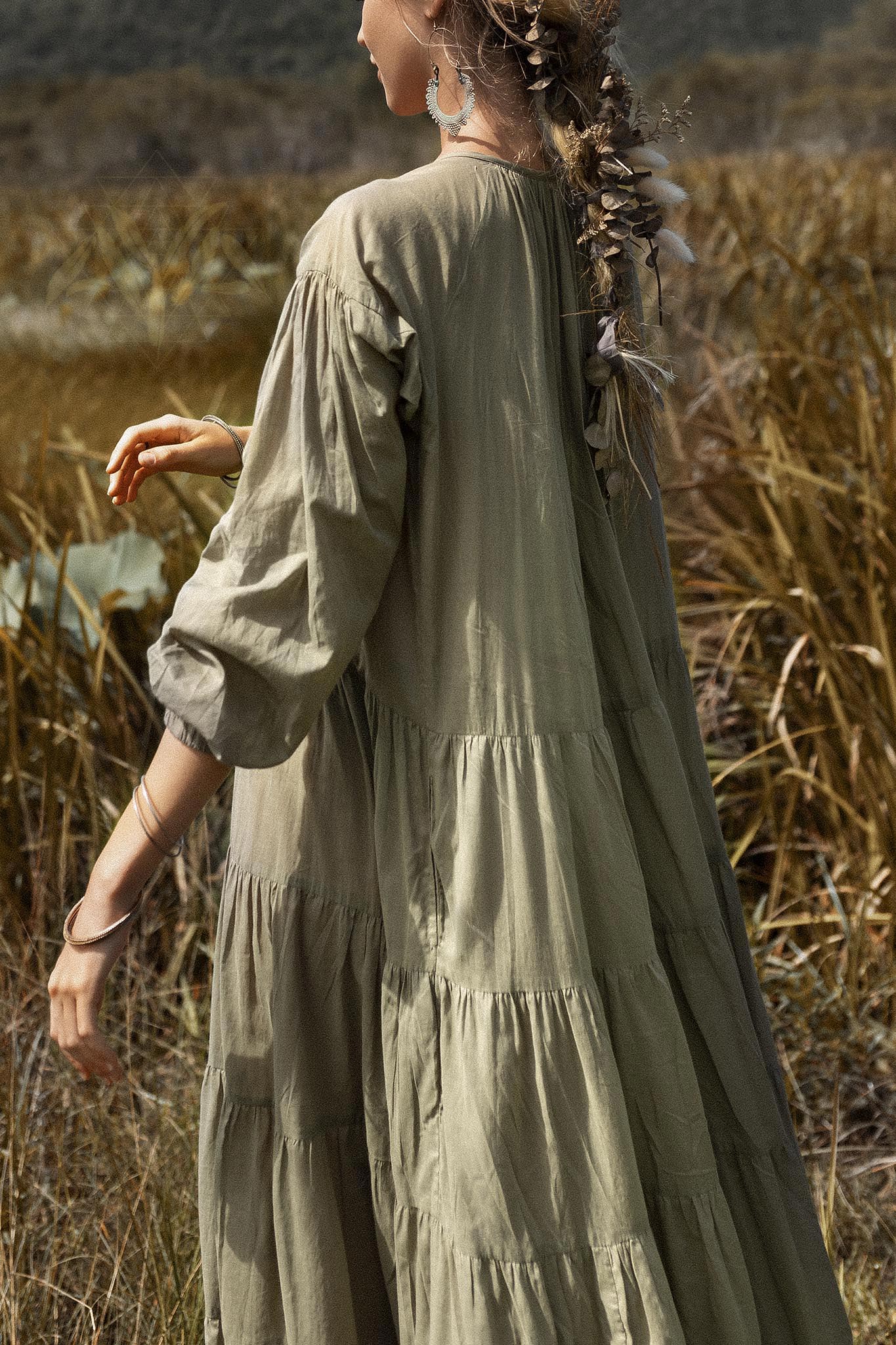 Boho Dress for Women • Pale Green Bohemian Prom Dress • Summer Dress - AYA SW IDR