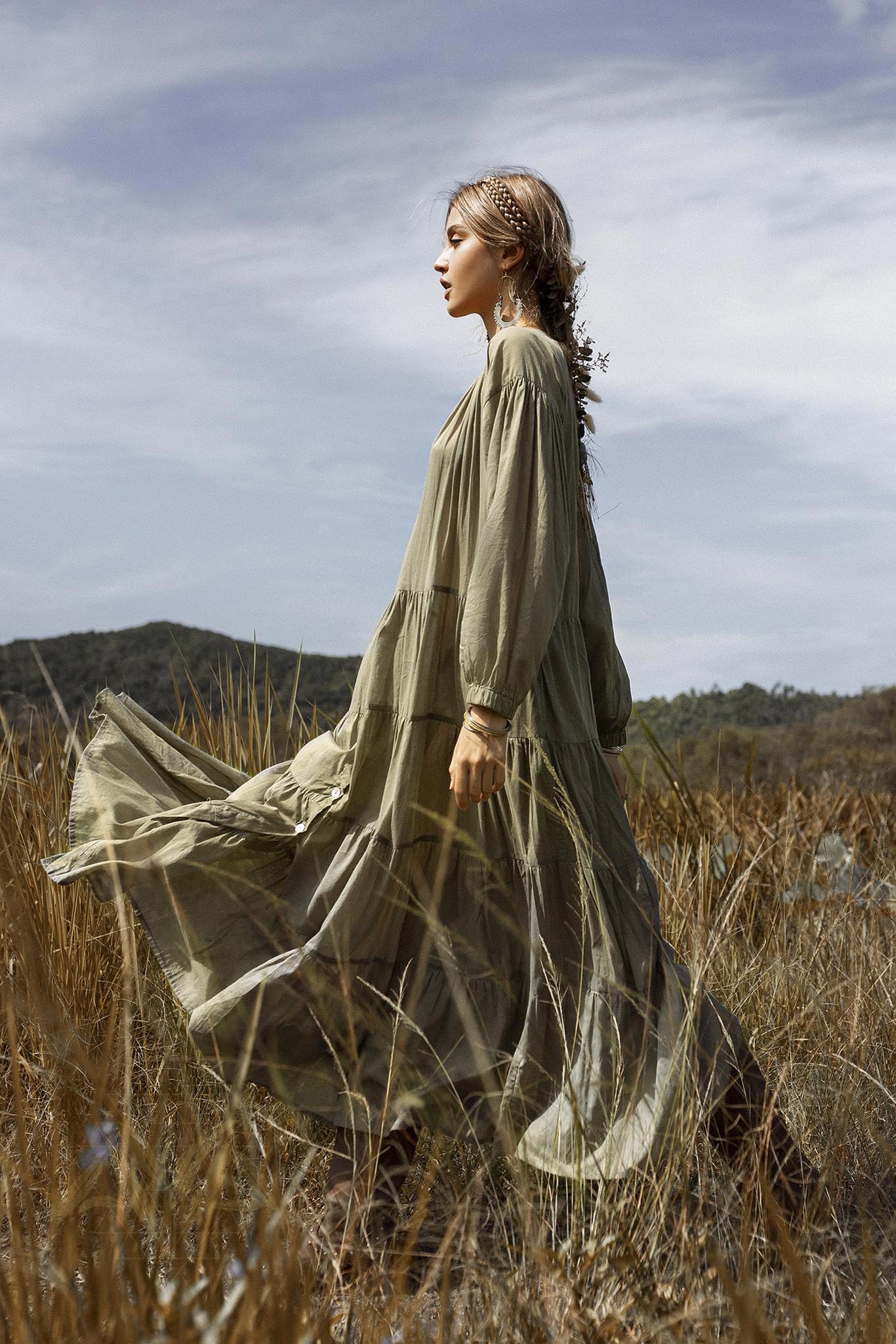 Boho Dress for Women • Pale Green Bohemian Prom Dress • Summer Dress - AYA SW IDR