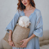Boho Dress for Women • Sky Blue Bohemian Prom Dress • Light Summer Dress - AYA SW IDR