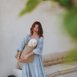 Boho Dress for Women • Sky Blue Bohemian Prom Dress • Light Summer Dress - AYA SW IDR