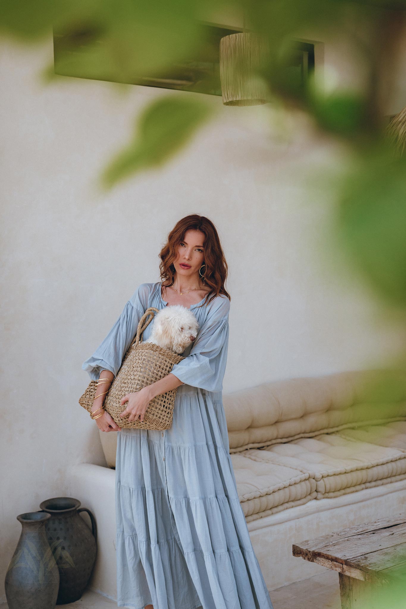 Boho Dress for Women • Sky Blue Bohemian Prom Dress • Light Summer Dress - AYA SW IDR