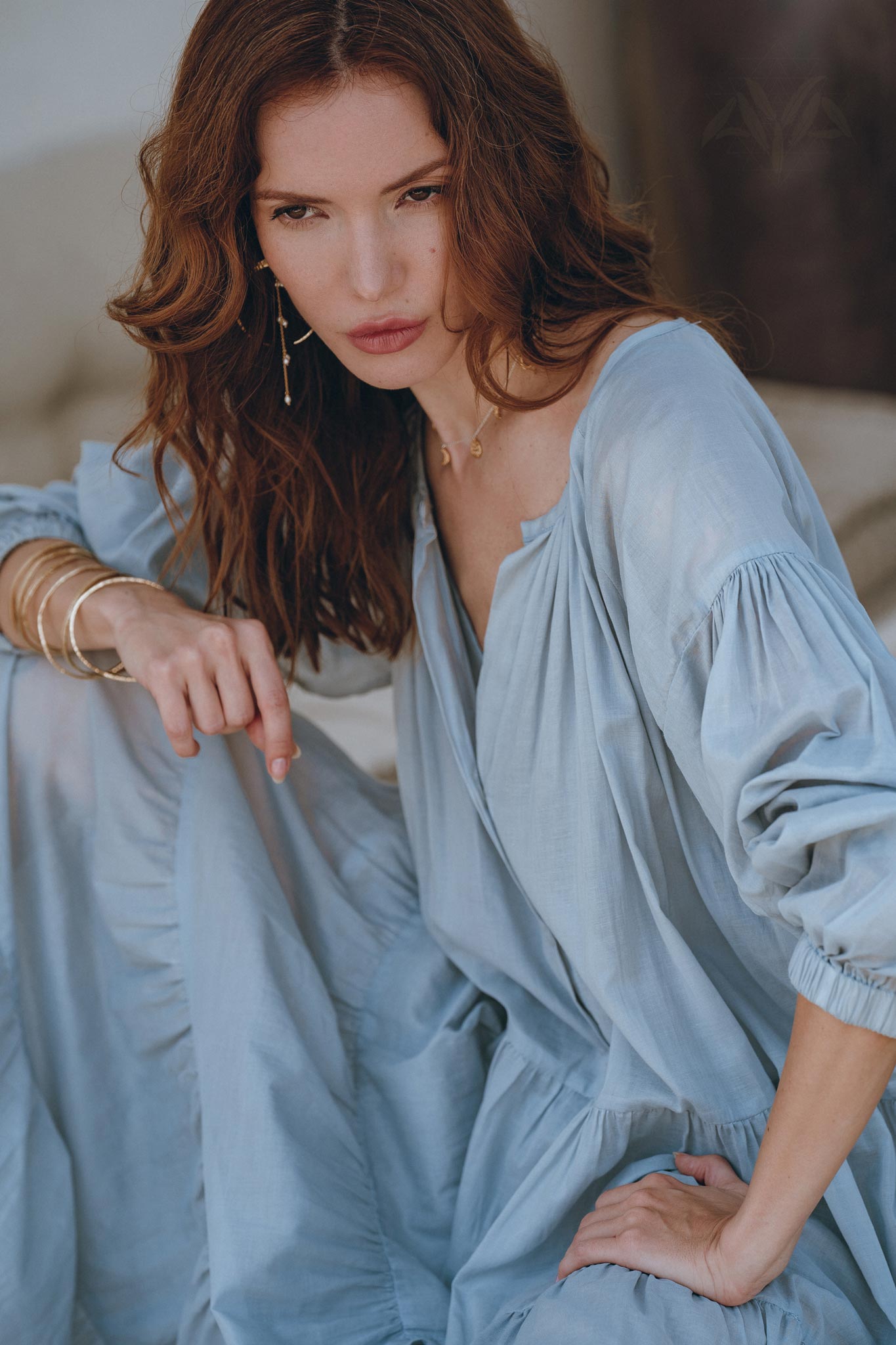 Boho Dress for Women • Sky Blue Bohemian Prom Dress • Light Summer Dress - AYA SW IDR