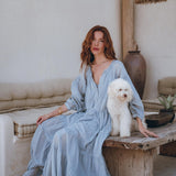 Boho Dress for Women • Sky Blue Bohemian Prom Dress • Light Summer Dress - AYA SW IDR