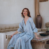 Boho Dress for Women • Sky Blue Bohemian Prom Dress • Light Summer Dress - AYA SW IDR